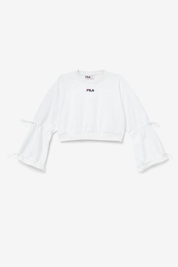 Moletons Fila Mulher Branco - Fila Vedi White Cropped Outlet Portugal,JAXT-48276